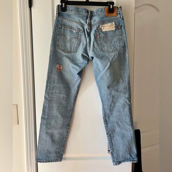 REVOLVE Levi’s Distressed Floral Patched 501 Jeans - Picture 3 of 6